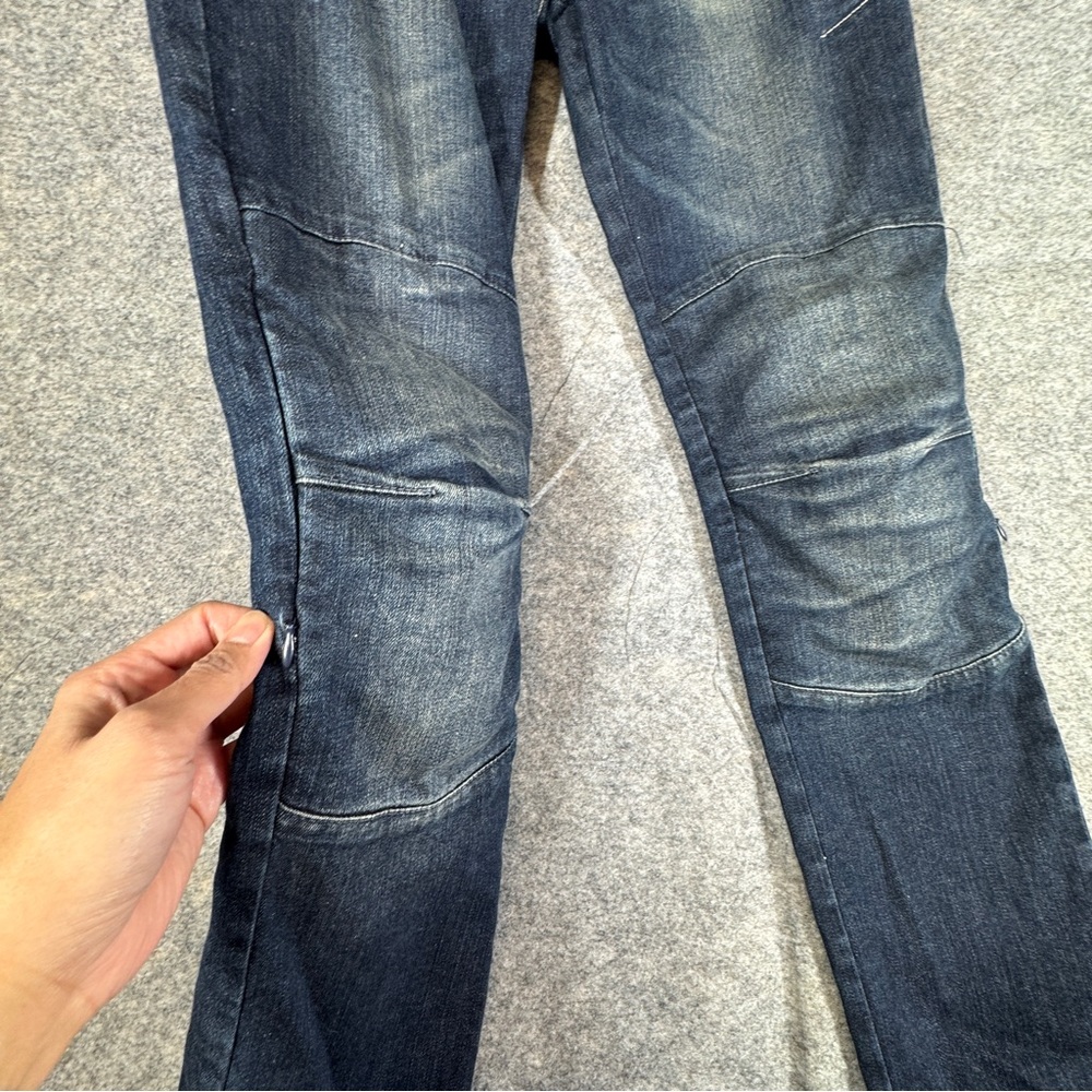 PMJ Motorcycle Jeans Blue Slim Fit Kevlar Riding Pants Size 27 Moto Padded Knee - Picture 7 of 16